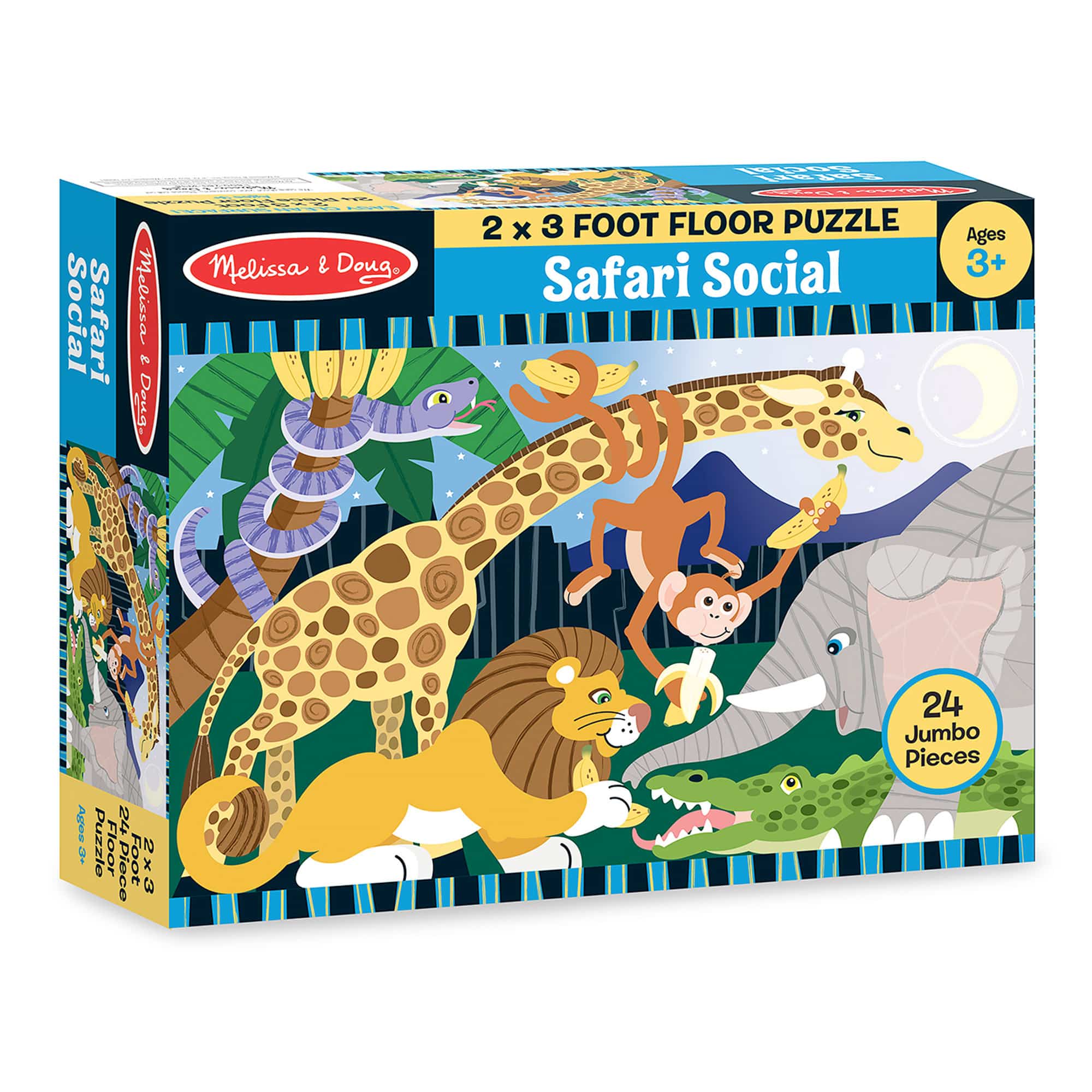 Melissa and Doug - 24 Piece Giant Floor Puzzle - Safari Social