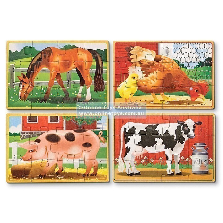 Melissa and Doug - 4 X 12 Piece Jigsaw Puzzle - Farm Animals