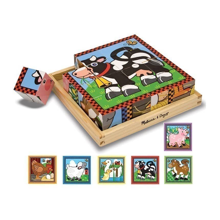 Melissa and Doug - 6 in 1 Farm Cube Puzzle