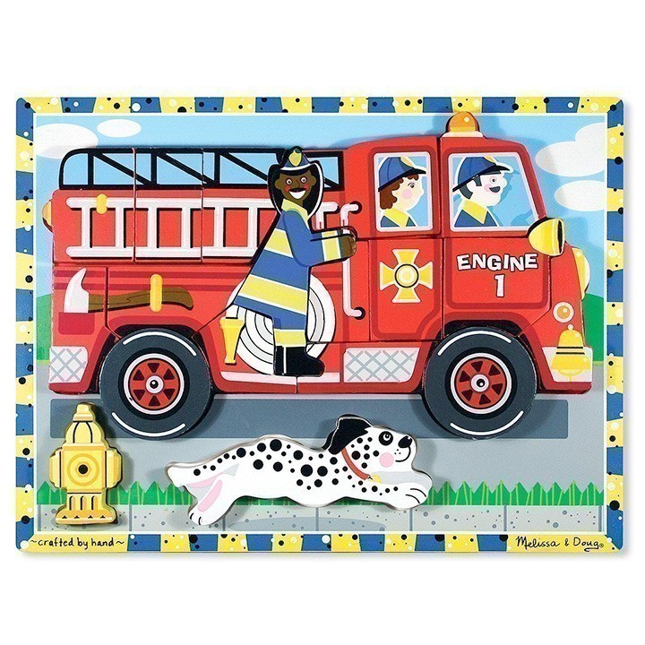 Melissa and Doug - Fire Truck Chunky Puzzle - 18 Pieces