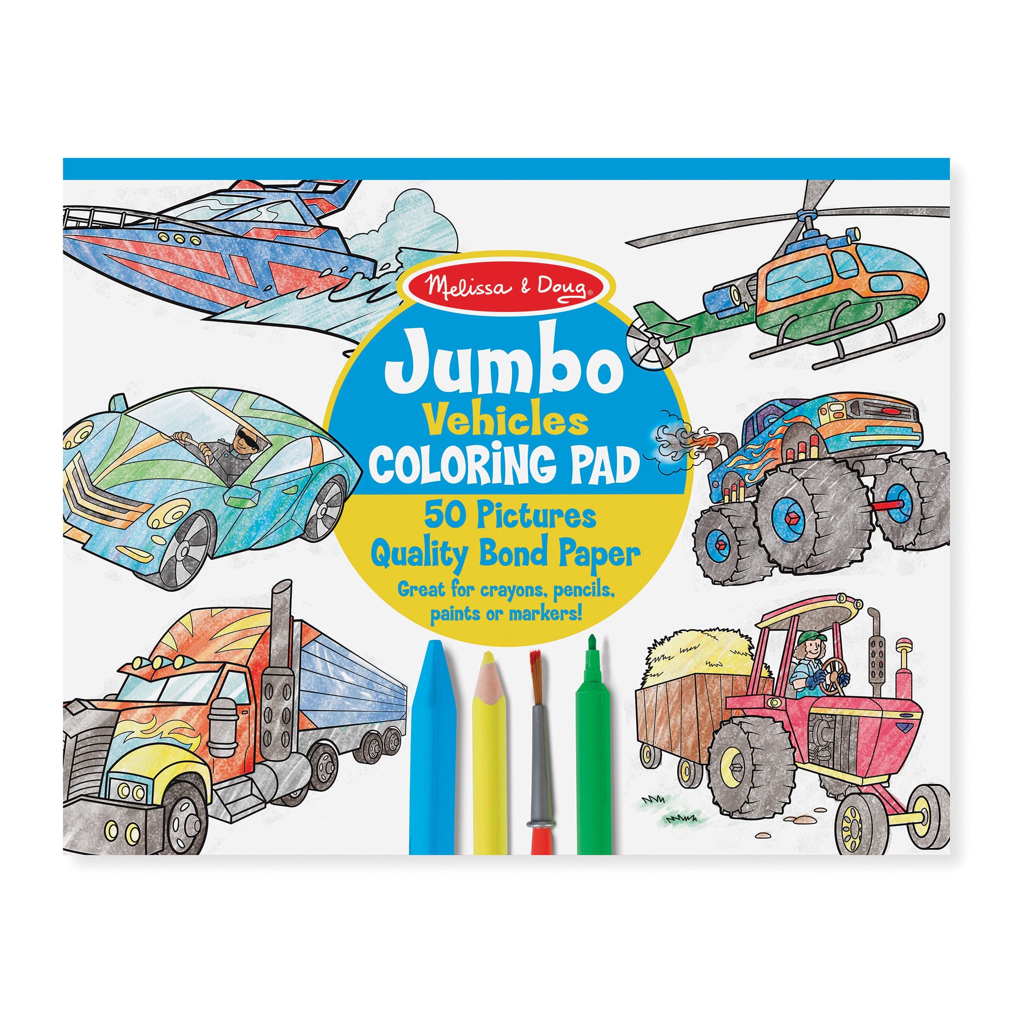 Melissa and Doug - Jumbo Colouring Pad - Vehicles