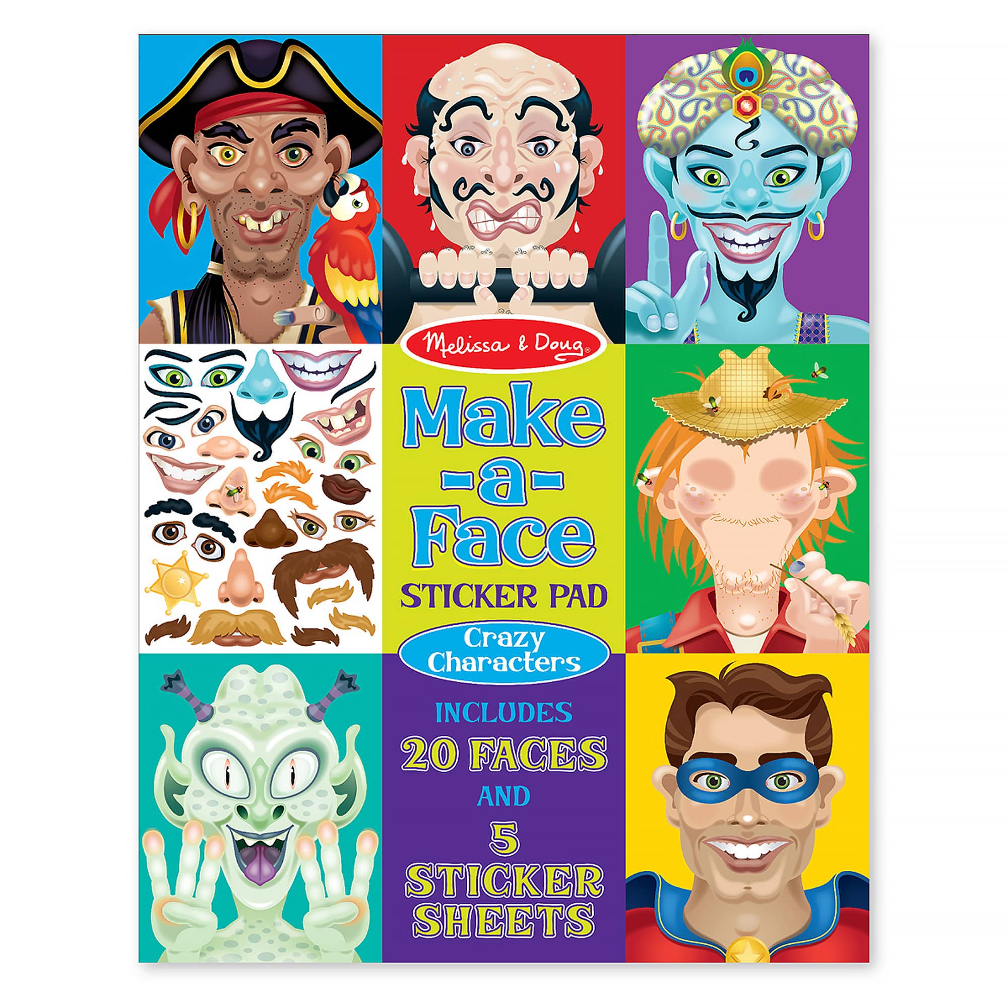 Melissa and Doug - Make-A-Face Sticker Pad - Crazy Characters