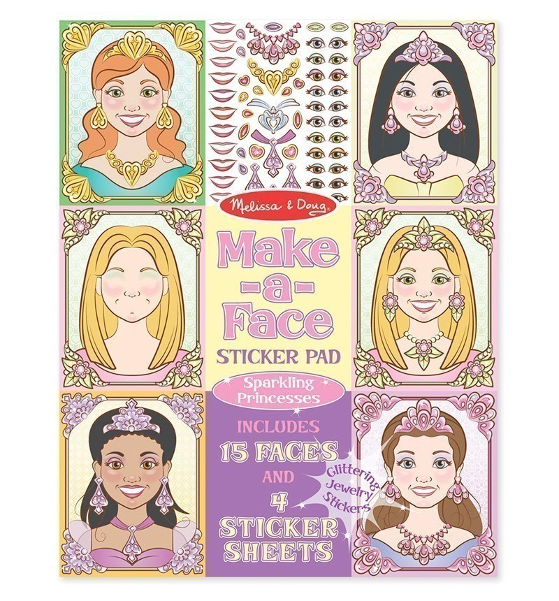Melissa and Doug - Make-A-Face Sticker Pad - Sparkling Princess