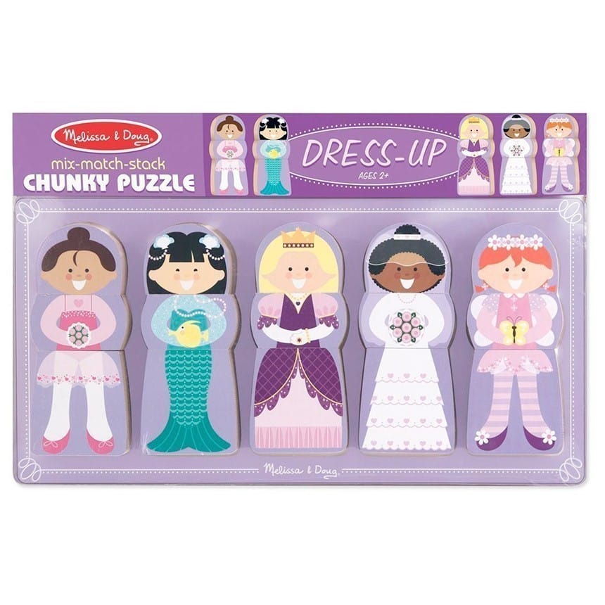 Melissa and Doug - Mix Match and Stack Chunky Puzzle - Dress-Up