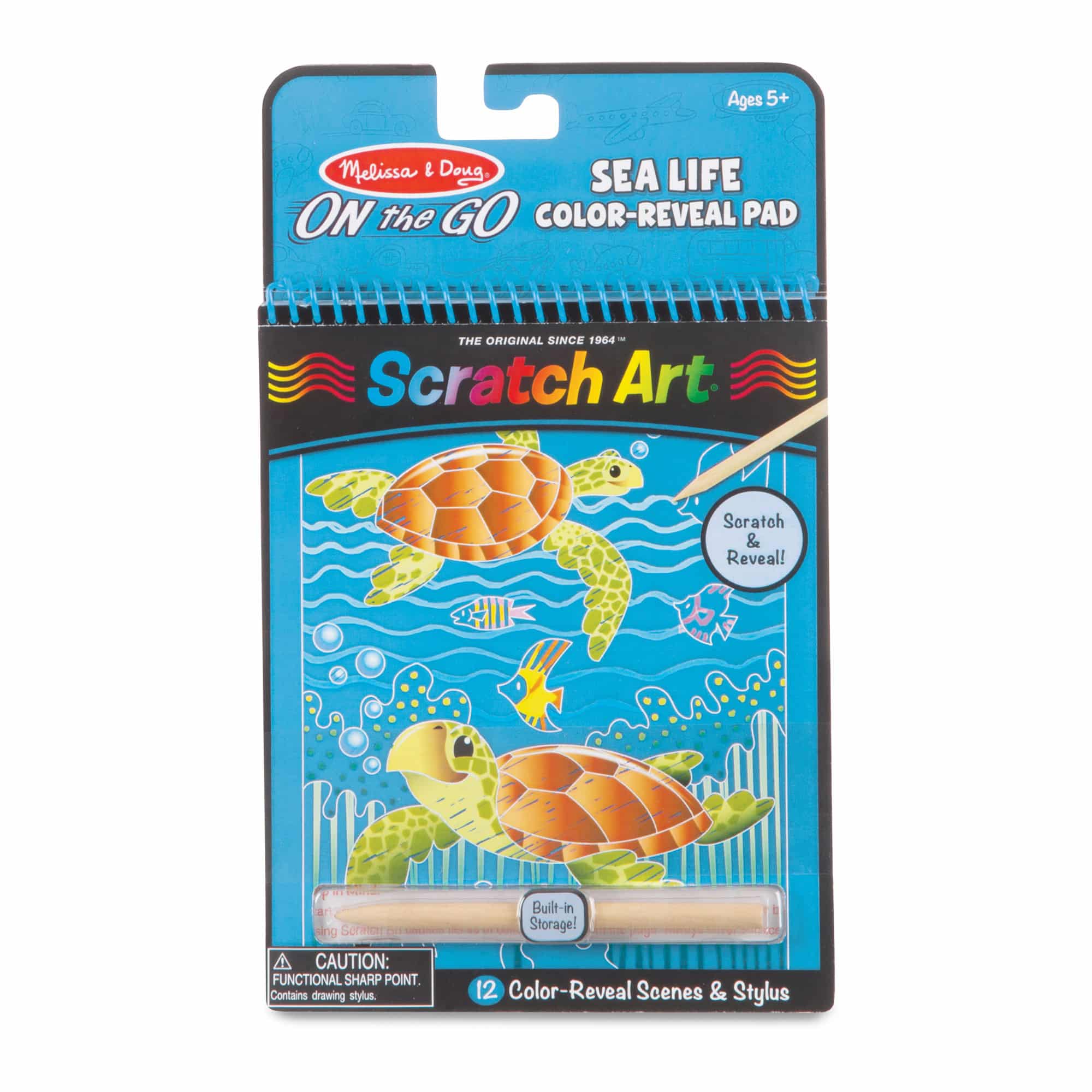 Melissa and Doug - On the Go Scratch Art - Sea Life Colour-Reveal Pad