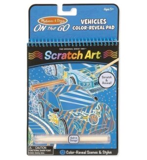 Melissa and Doug - On the Go Scratch Art - Vehicles Colour-Reveal Pad