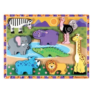 Melissa and Doug - Safari Animals Chunky Puzzle - 8 Pieces