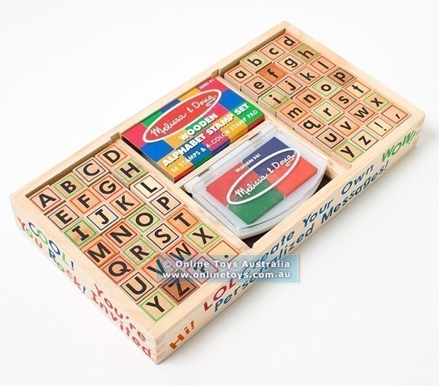 Melissa and Doug - Wooden Alphabet Stamp Set