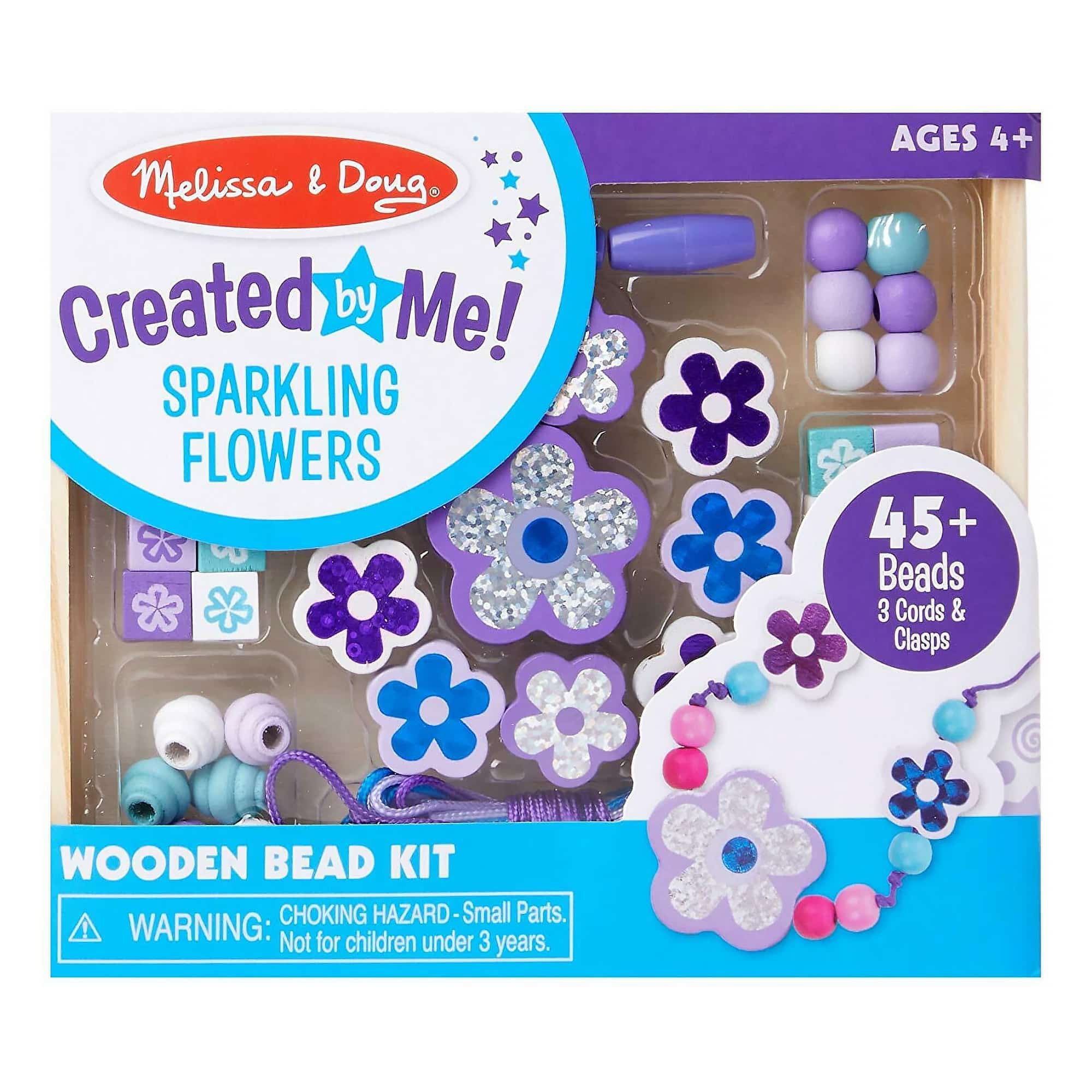 Melissa and Doug - Wooden Bead Set - Sparkling Flowers