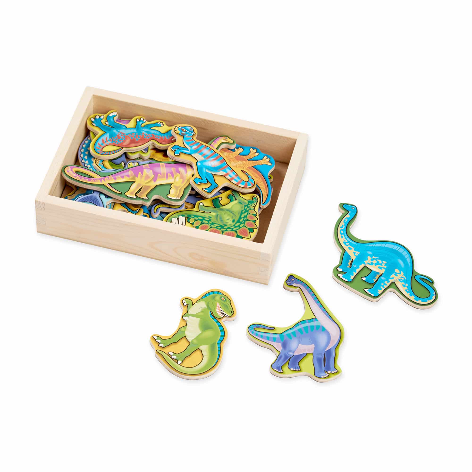 Melissa and Doug - Wooden Dinosaur Magnets - 20 Pieces