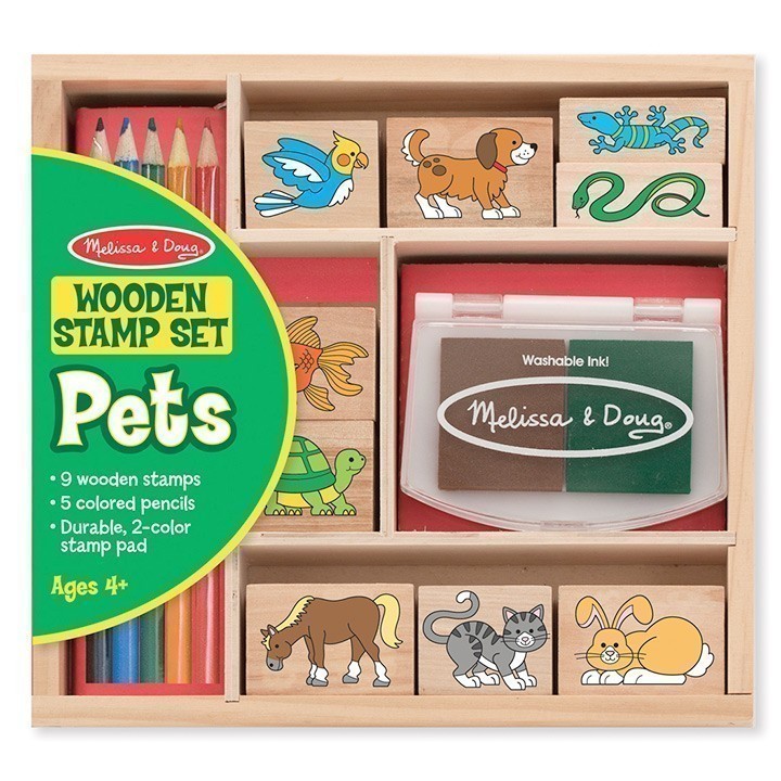 Melissa and Doug - Wooden Pets Stamp Set