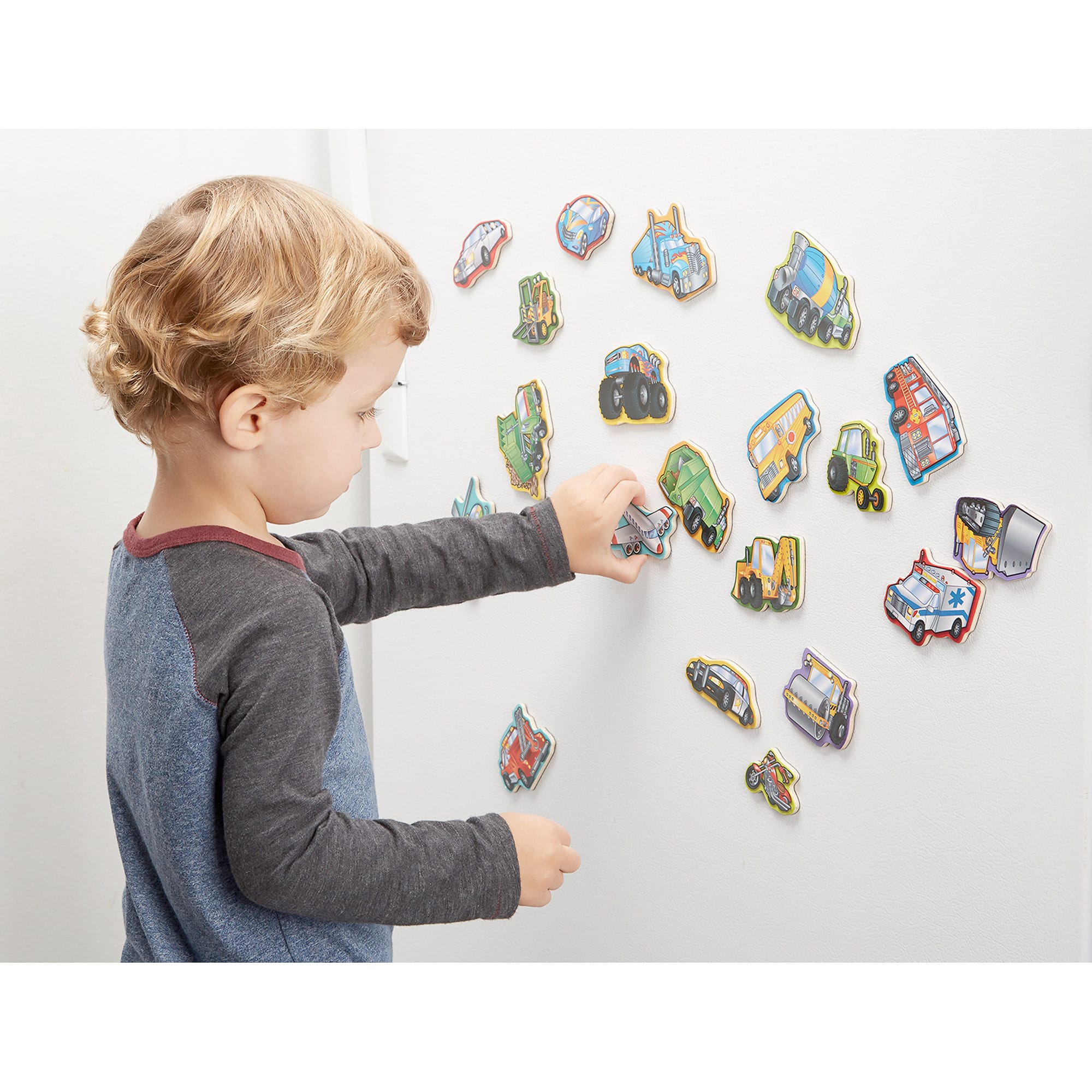 Melissa and Doug - Wooden Vehicle Magnets - 20 Pieces
