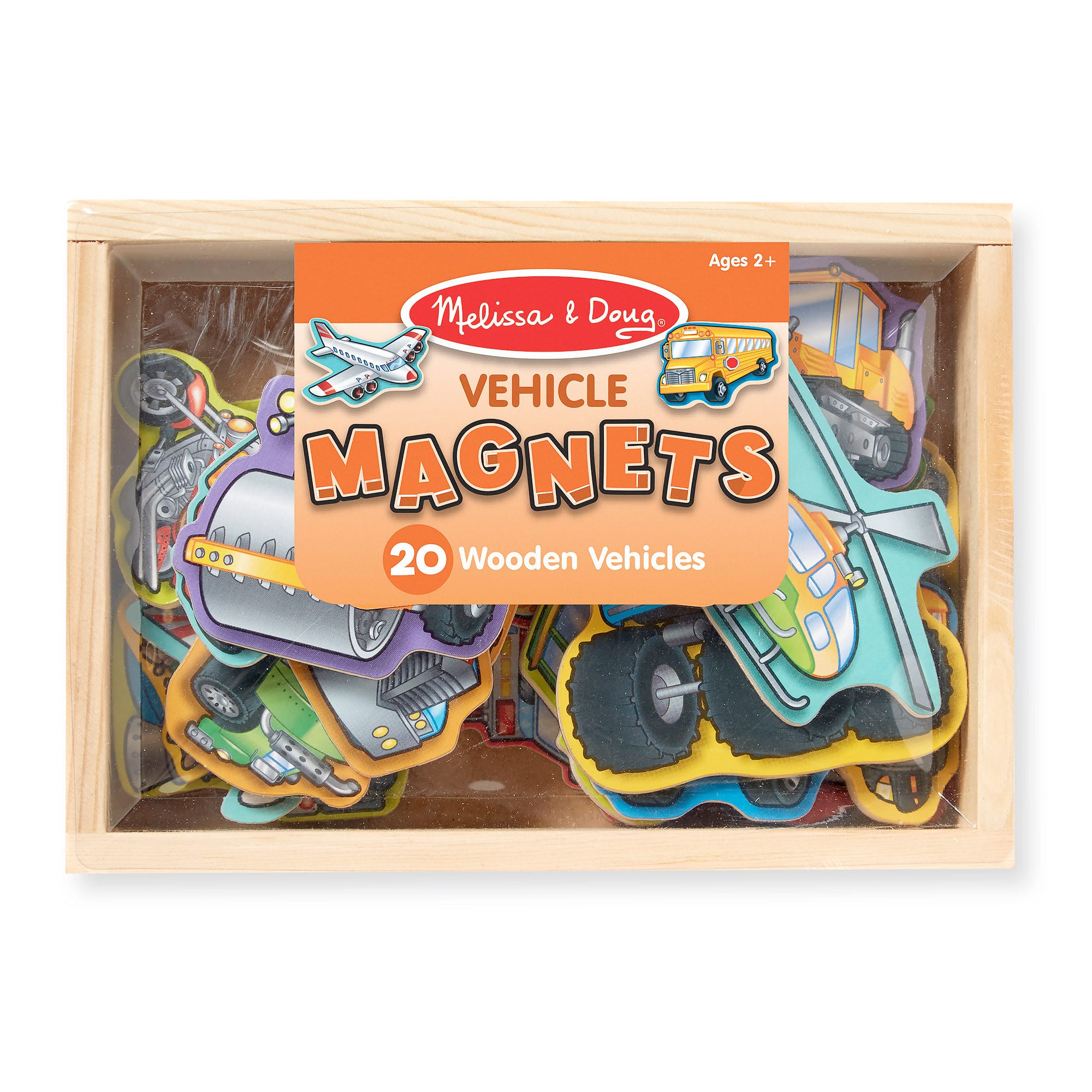Melissa and Doug - Wooden Vehicle Magnets - 20 Pieces