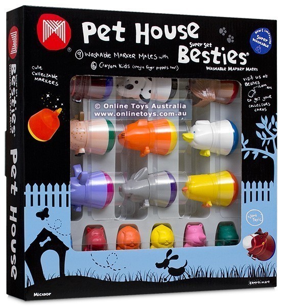 Micador - Besties Washable Marker Mates Super Set - Pet House