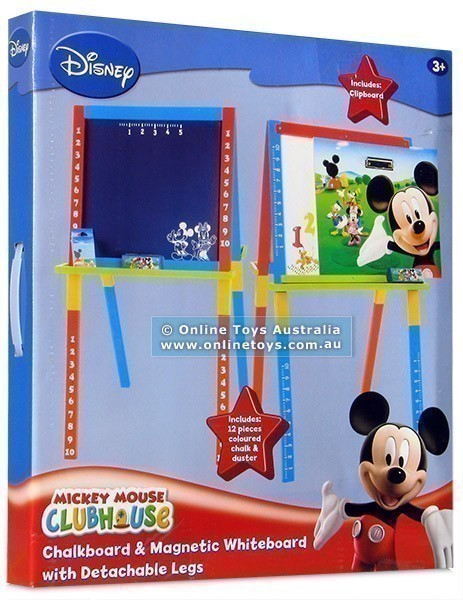 Mickey Mouse - Chalkboard and Magnetic Whiteboard Easel with Detachable Legs