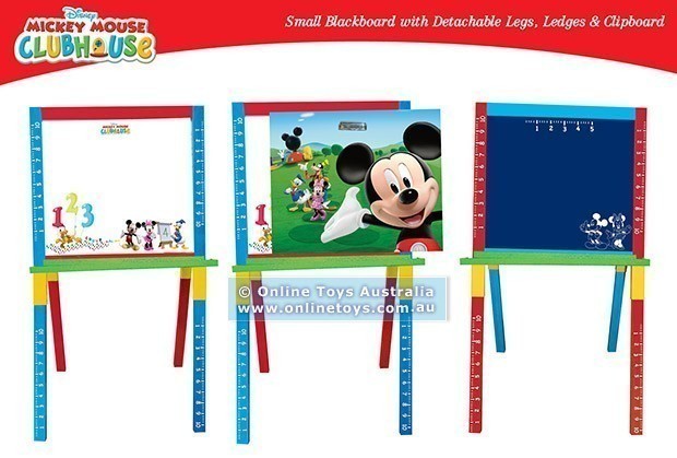 Mickey Mouse - Chalkboard and Magnetic Whiteboard Easel with Detachable Legs