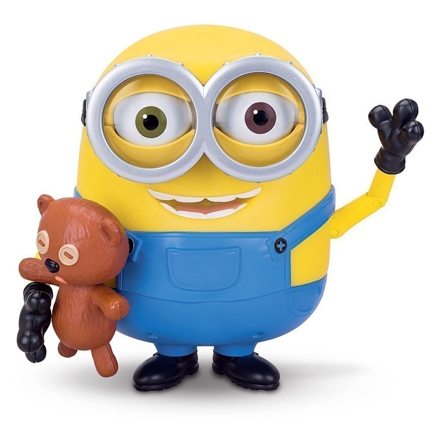 Minions - Talking Minion Figure - Minion Bob Interacts With Teddy Bear Action Figure