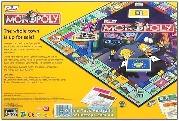 Monopoly - The Simpsons with Electronic Banking - Back