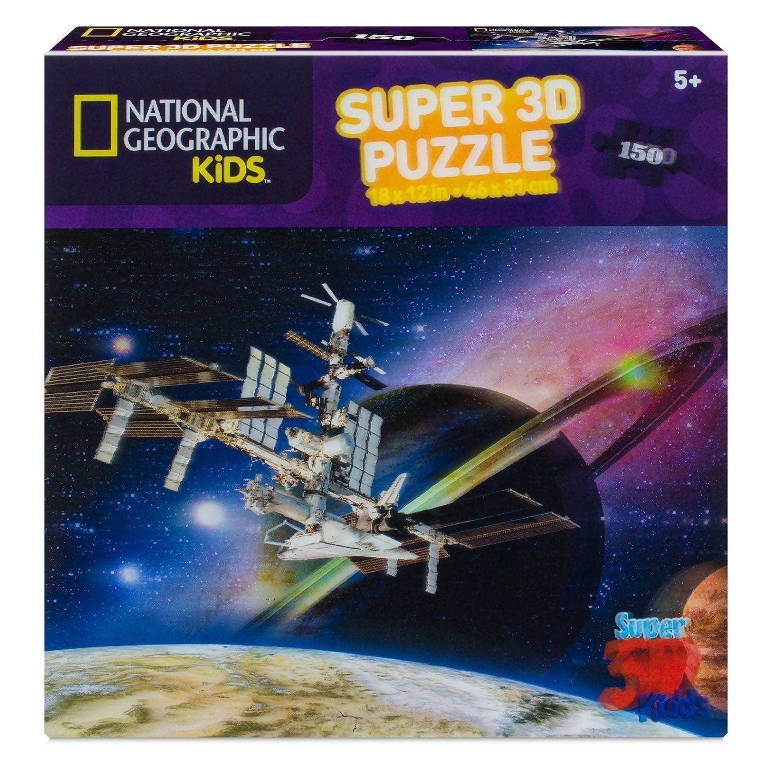 National Geographic Kids - Lenticular Super 3D Puzzle - Satellite In Space - 150 Pieces