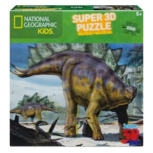 National Geographic Kids - Lenticular Super 3D Puzzle - Stegosaurus Dinosaurs - 150 Pieces