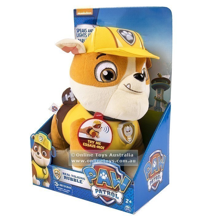 Nickelodeon - Paw Patrol - Deluxe Real Talking Rubble Plush