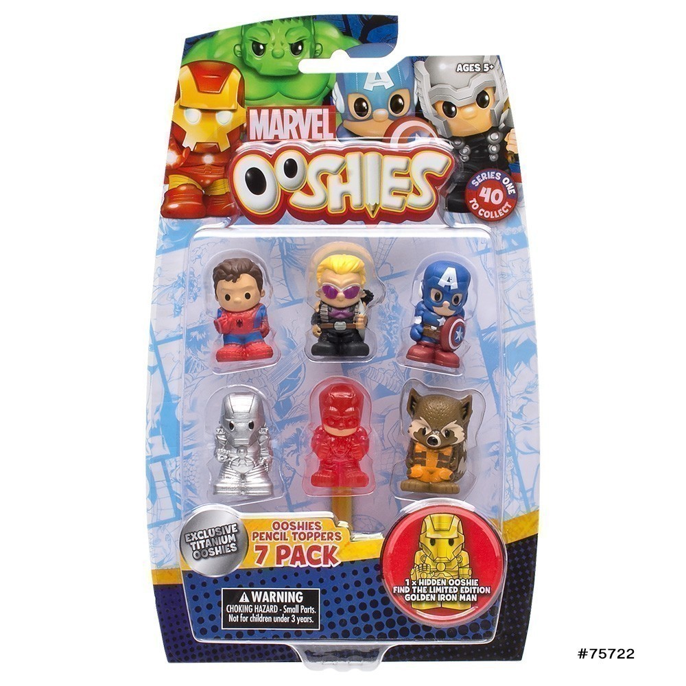 Ooshies Pencil Toppers - Marvel 7 Pack