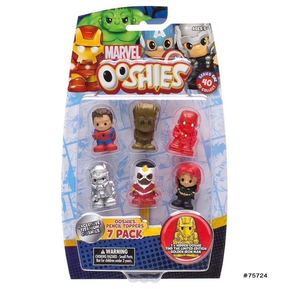 Ooshies Pencil Toppers - Marvel 7 Pack