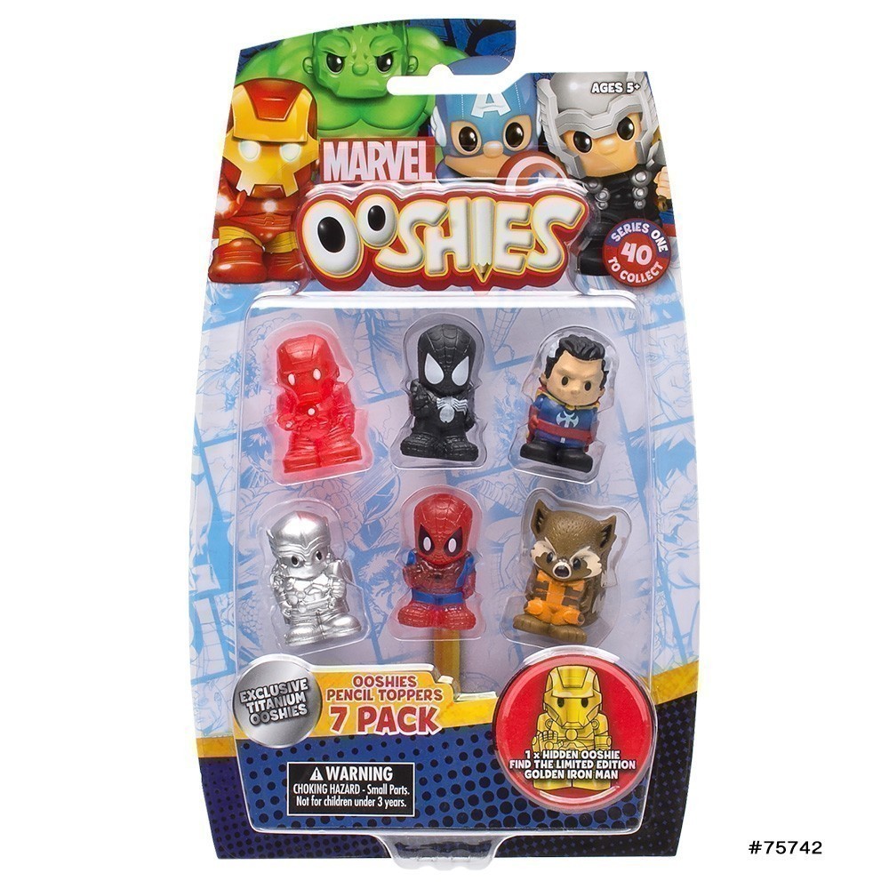 Ooshies Pencil Toppers - Marvel 7 Pack