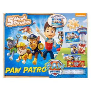 Paw Patrol - 5 Wood Puzzles In A Storage Box