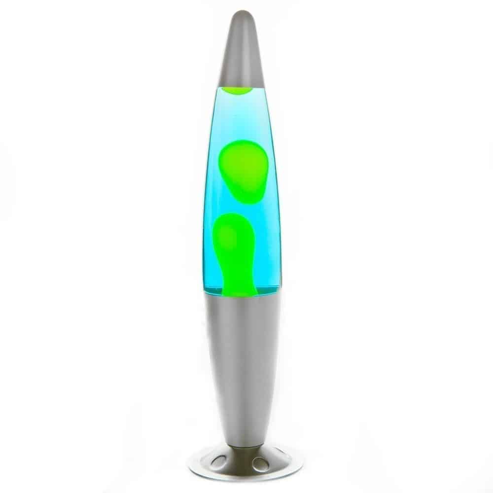 Peace Motion Lamp - Silver Base - 40cm Yellow & Blue Lamp