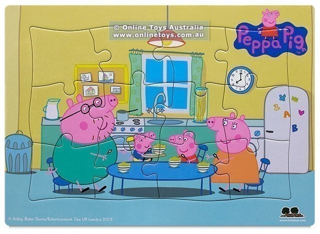 Peppa Pig - 12 Piece Frame Tray Puzzle - Family Meal