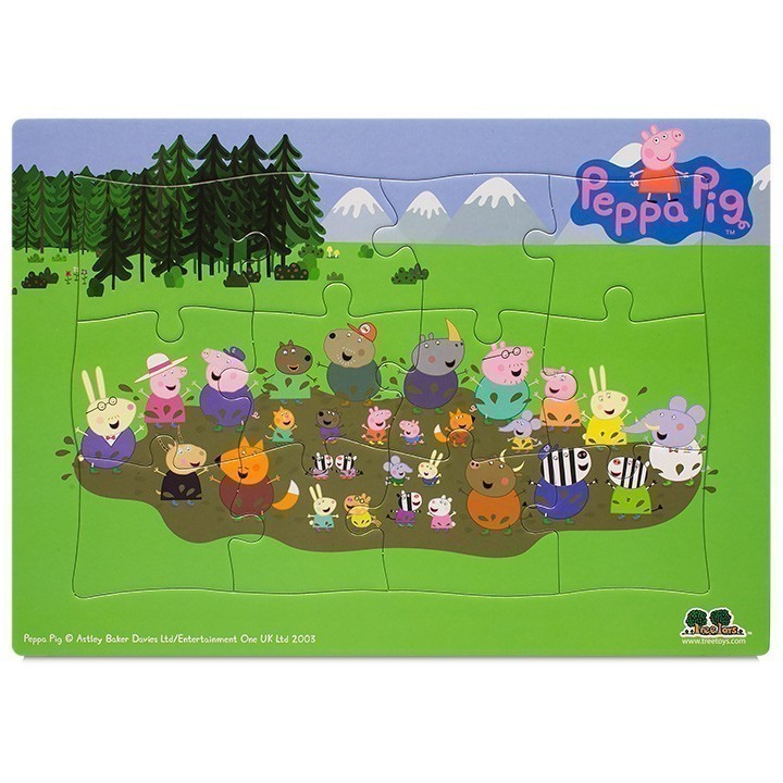 Peppa Pig - 12 Piece Frame Tray Puzzle - Muddy Puddles