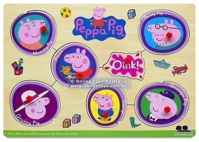 Peppa Pig - 7 Piece Peg Puzzle - Family