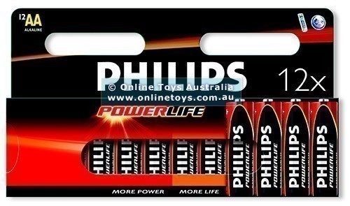 Philips PowerLife Alkaline Battery - 12 X AA