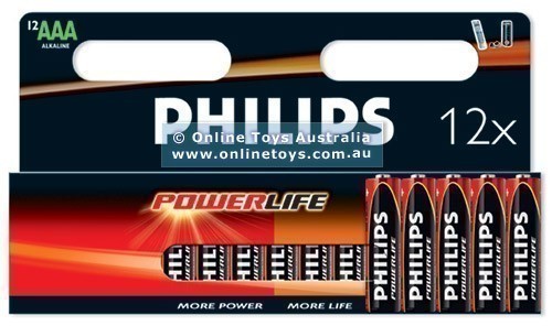 Philips PowerLife Alkaline Battery - 12 X AAA