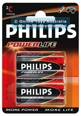 Philips PowerLife Alkaline Battery - 2 X C