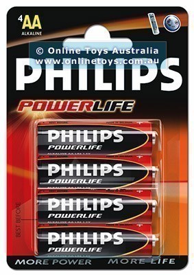 Philips PowerLife Alkaline Battery - 4 X AA