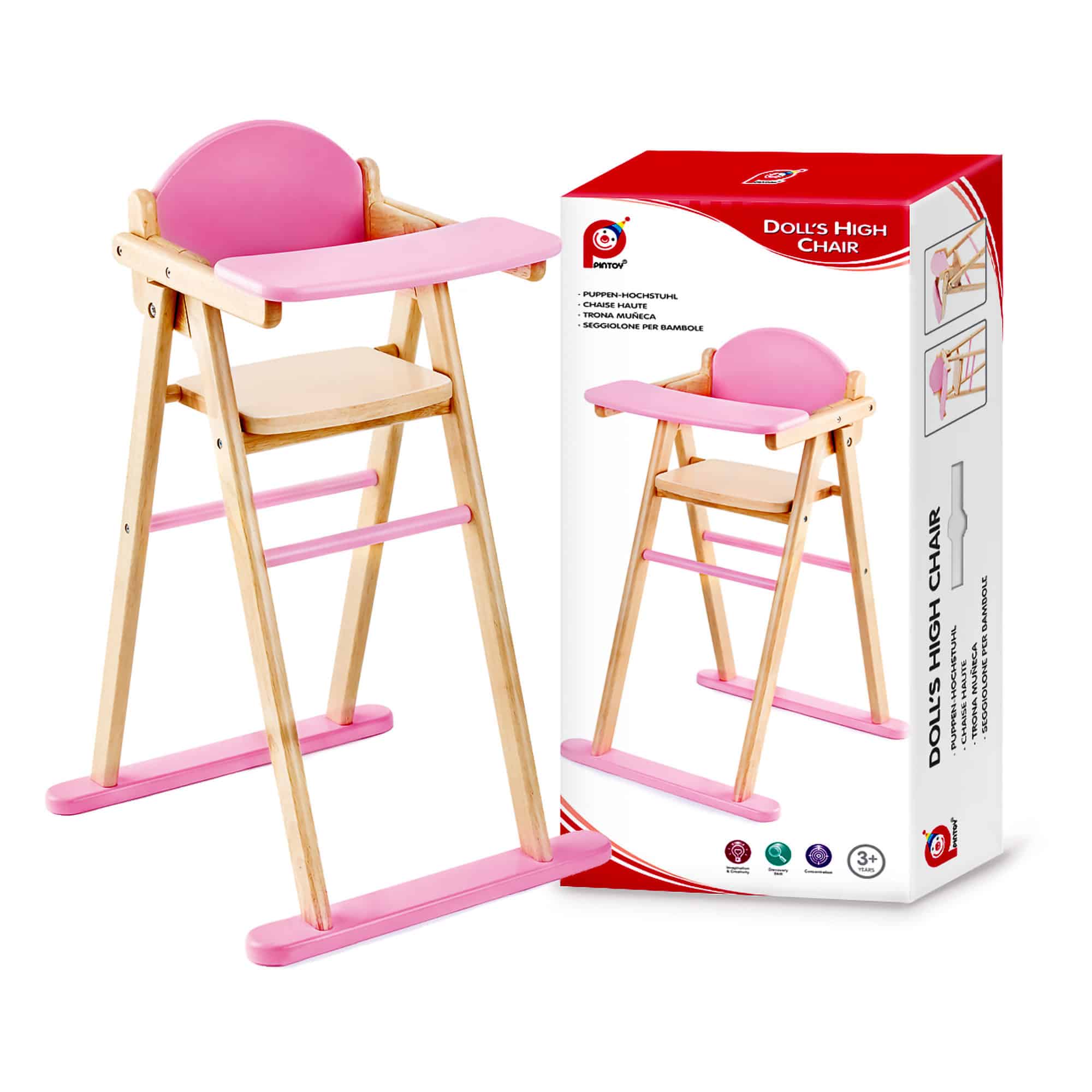 Pintoy-wooden Doll high chair