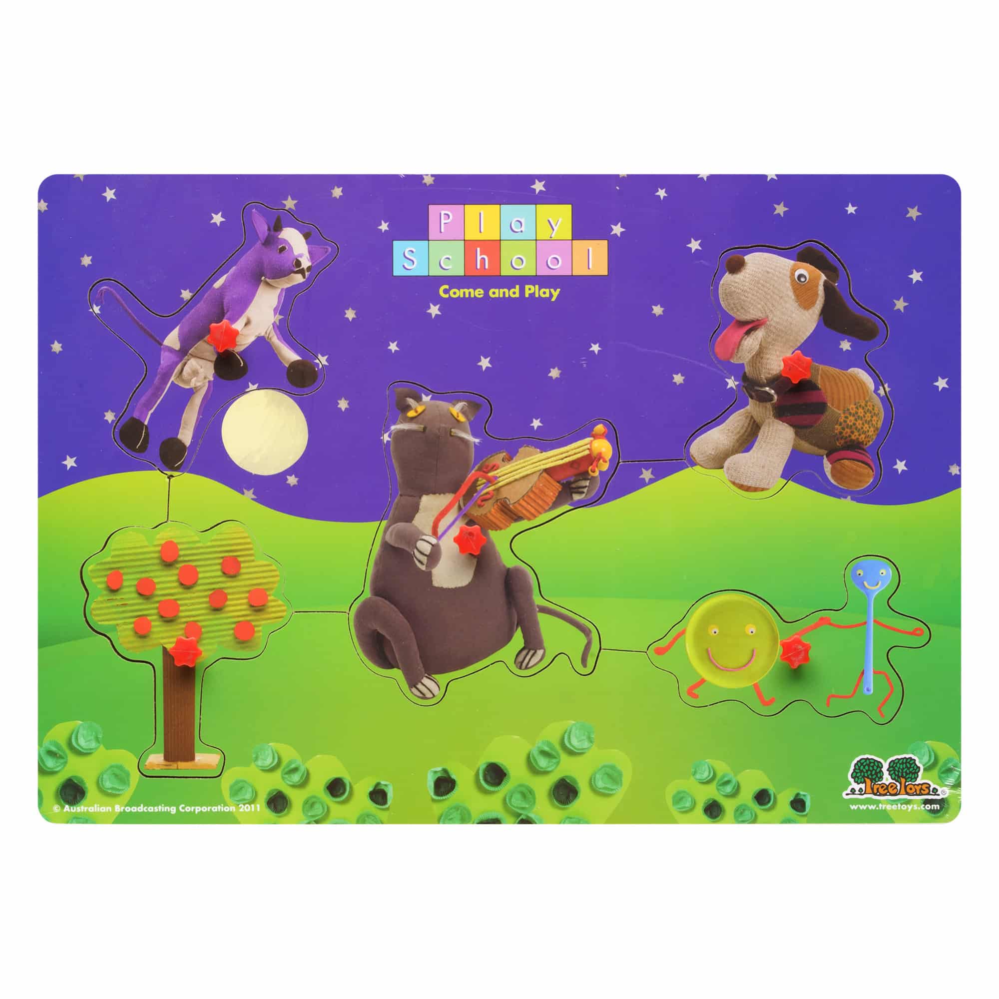 Play School - 5 Piece Peg Puzzle - Hey Diddle Diddle
