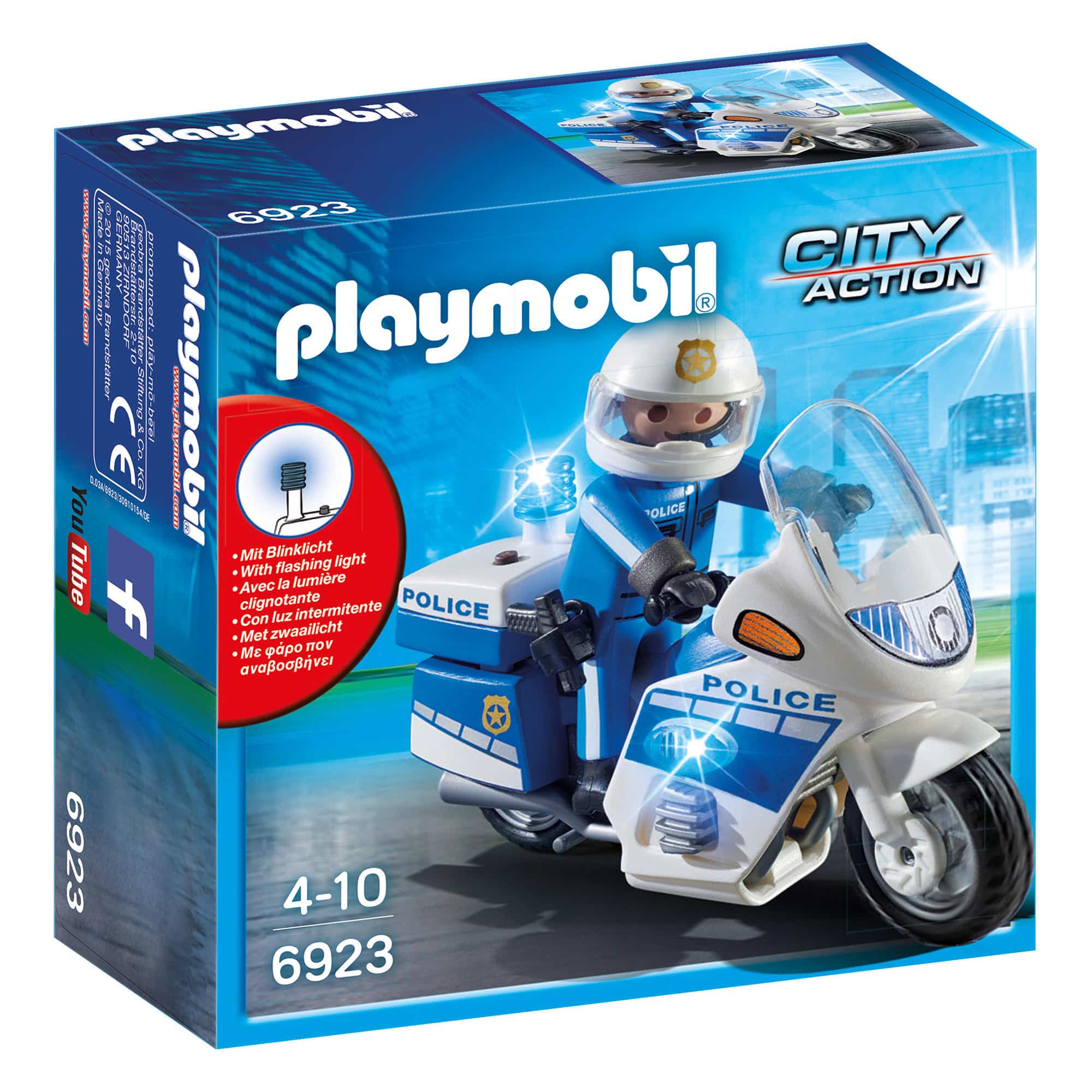Playmobil - City Action - Police Bike with LED Light