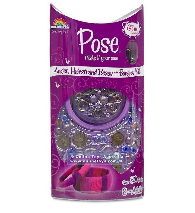 Pose - Anklet Hairstrand Beads and Bangles Kit - Purple
