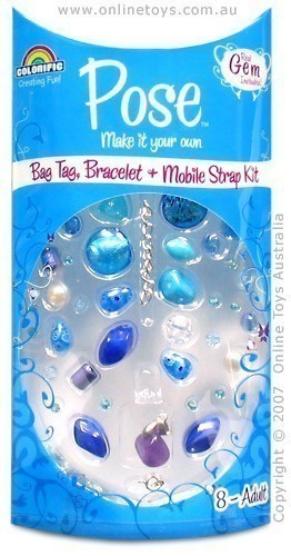 Pose - Bag Tag, Bracelet and Mobile Strap Kit - Blue