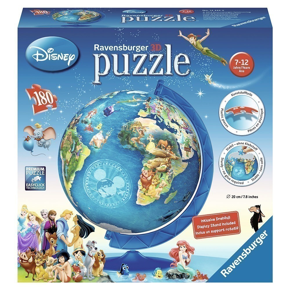 Ravensburger - 3D Puzzle - Disney Globe - 180 Piece Jigsaw Puzzle