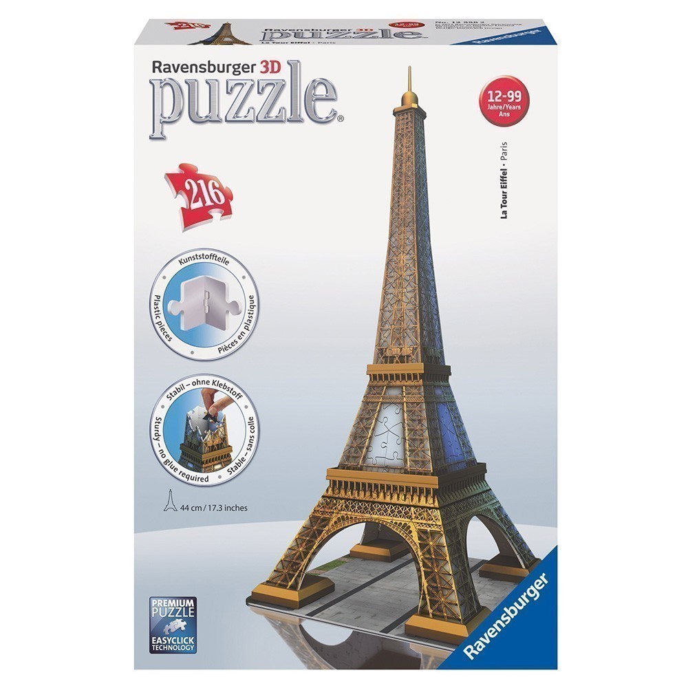 Ravensburger - 3D Puzzle - Eiffel Tower 216 Puzzle Pieces
