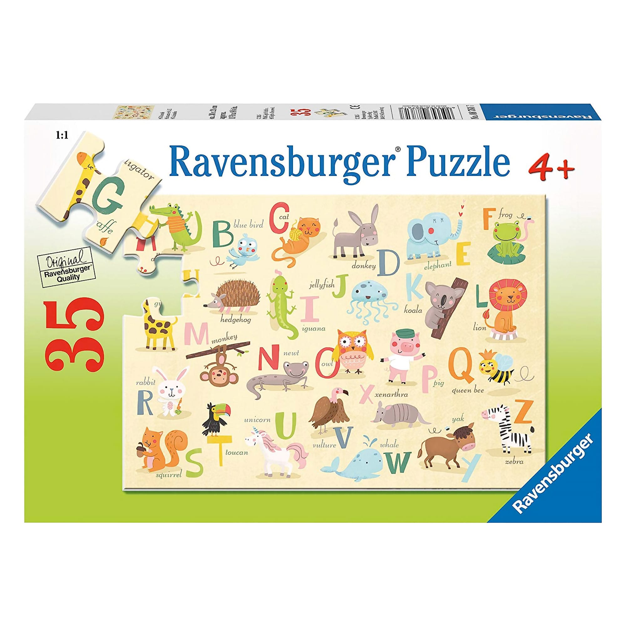 Ravensburger - A-Z Animals - 35 Piece Jigsaw Puzzle