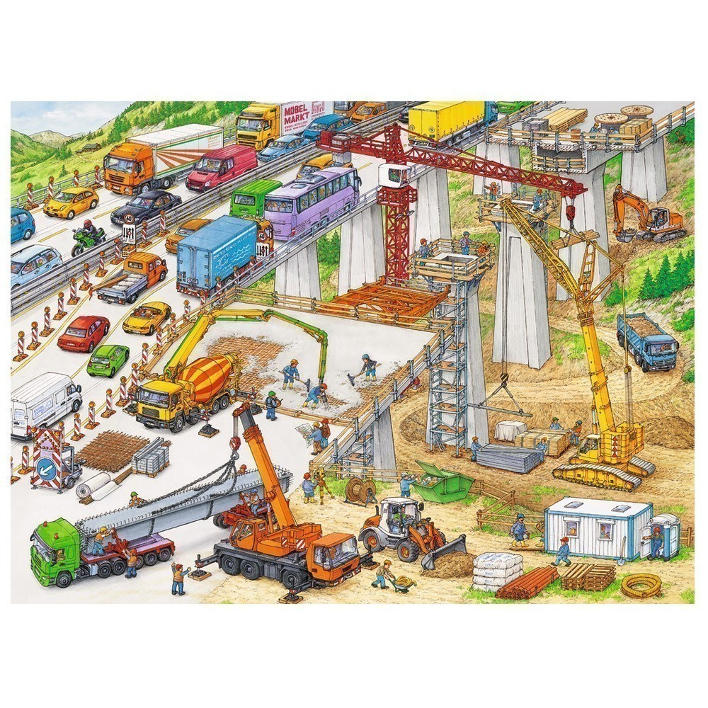 Ravensburger - Big Construction Site - 100 XXL Pieces