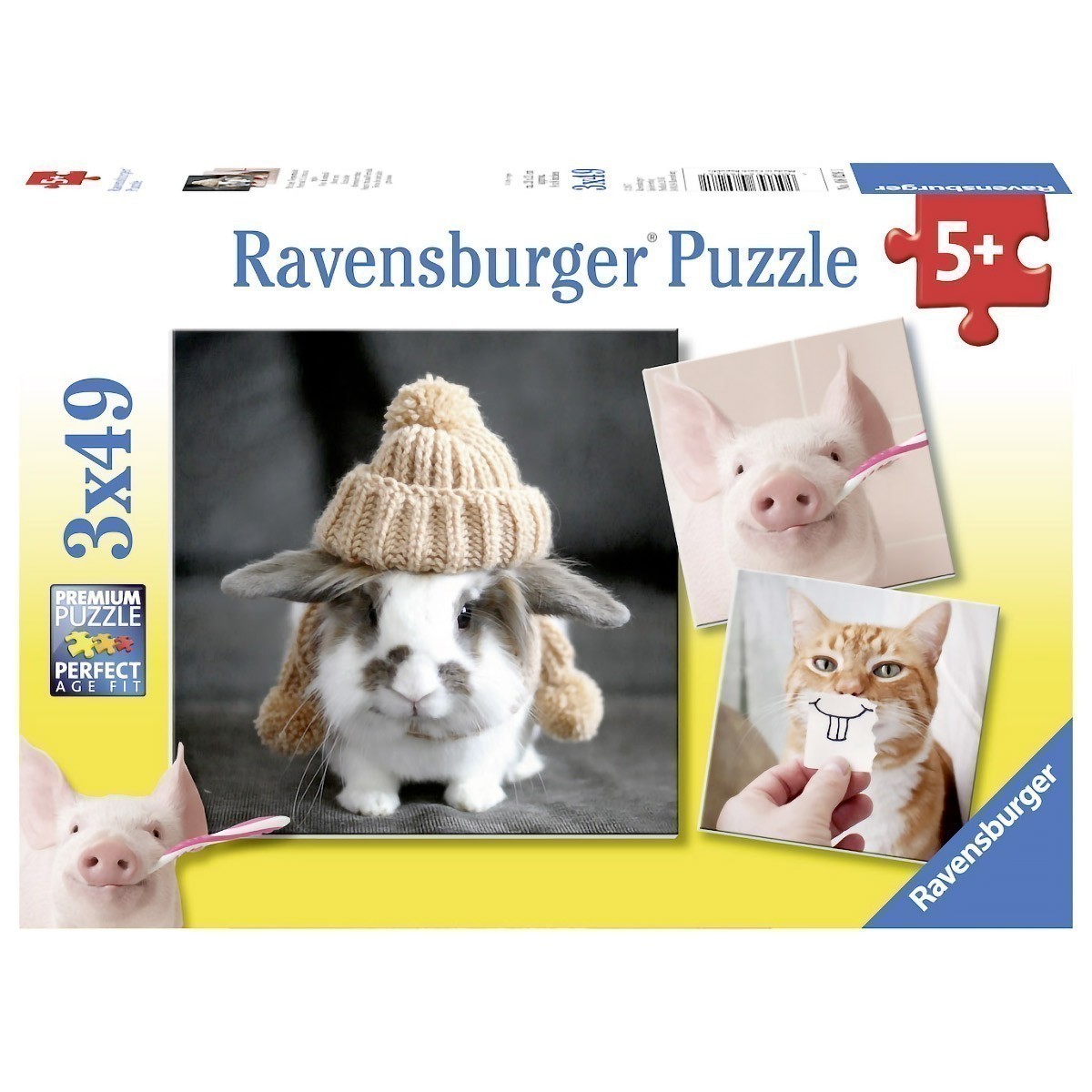 Ravensburger - Funny Animal Portraits - 3 X 49 Piece Puzzle