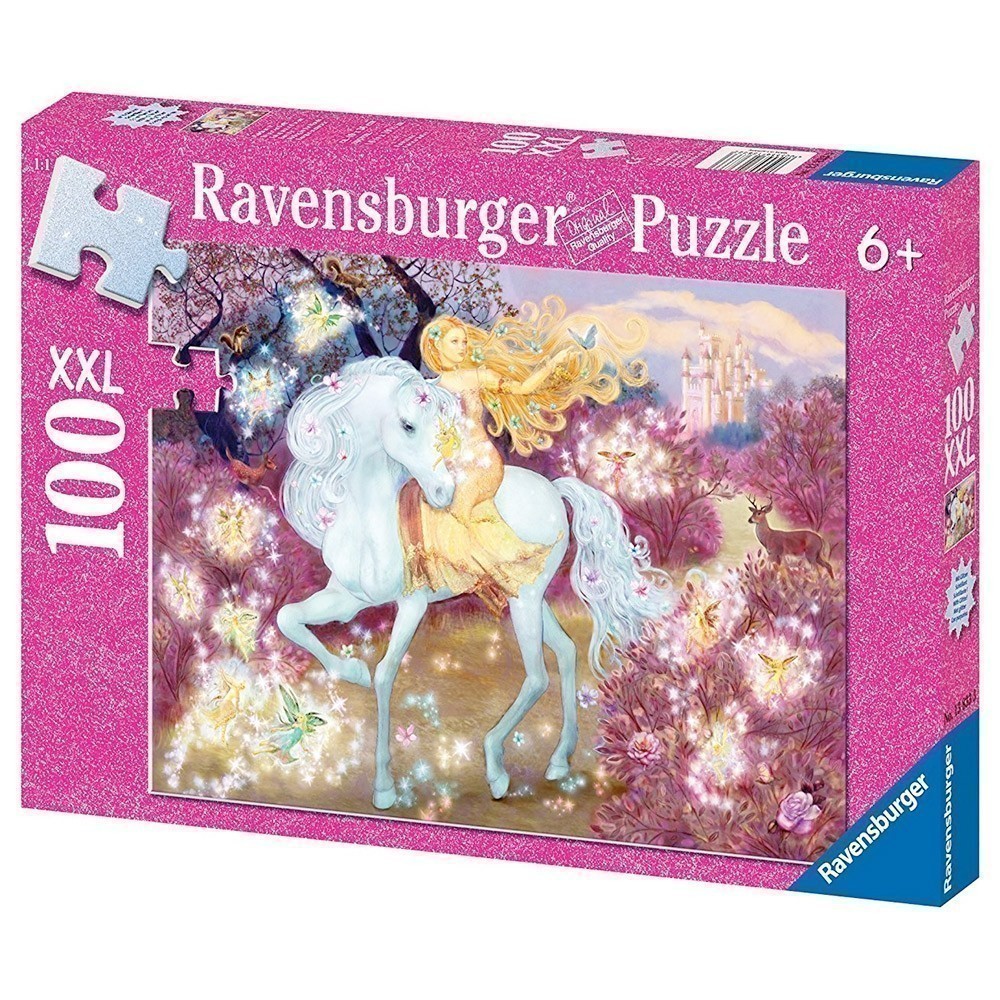 Ravensburger - Glitter Puzzle - Riding in the Woods - 100 Pieces