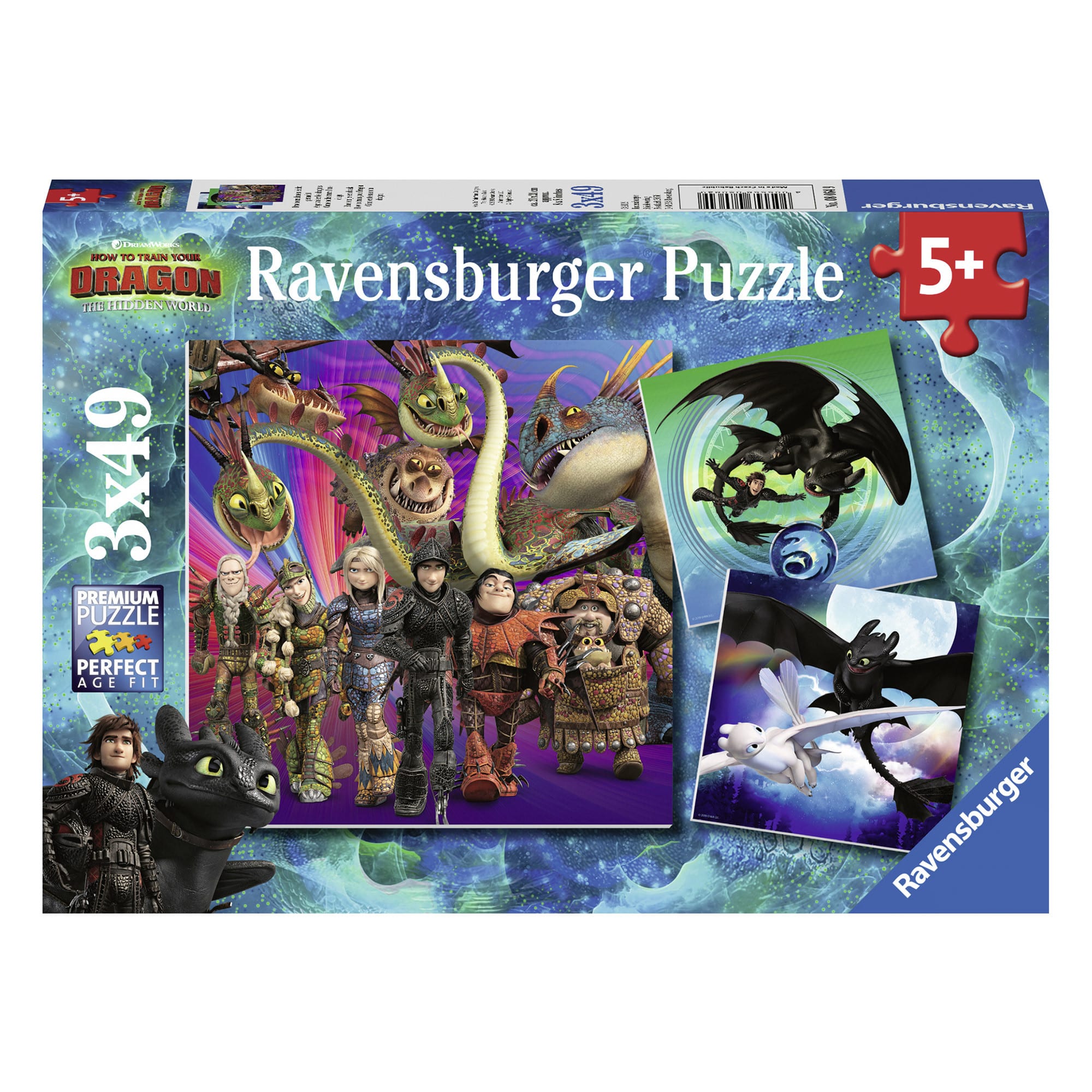 Ravensburger - How To Train Your Dragon Puzzles - 3 X 49 Pieces