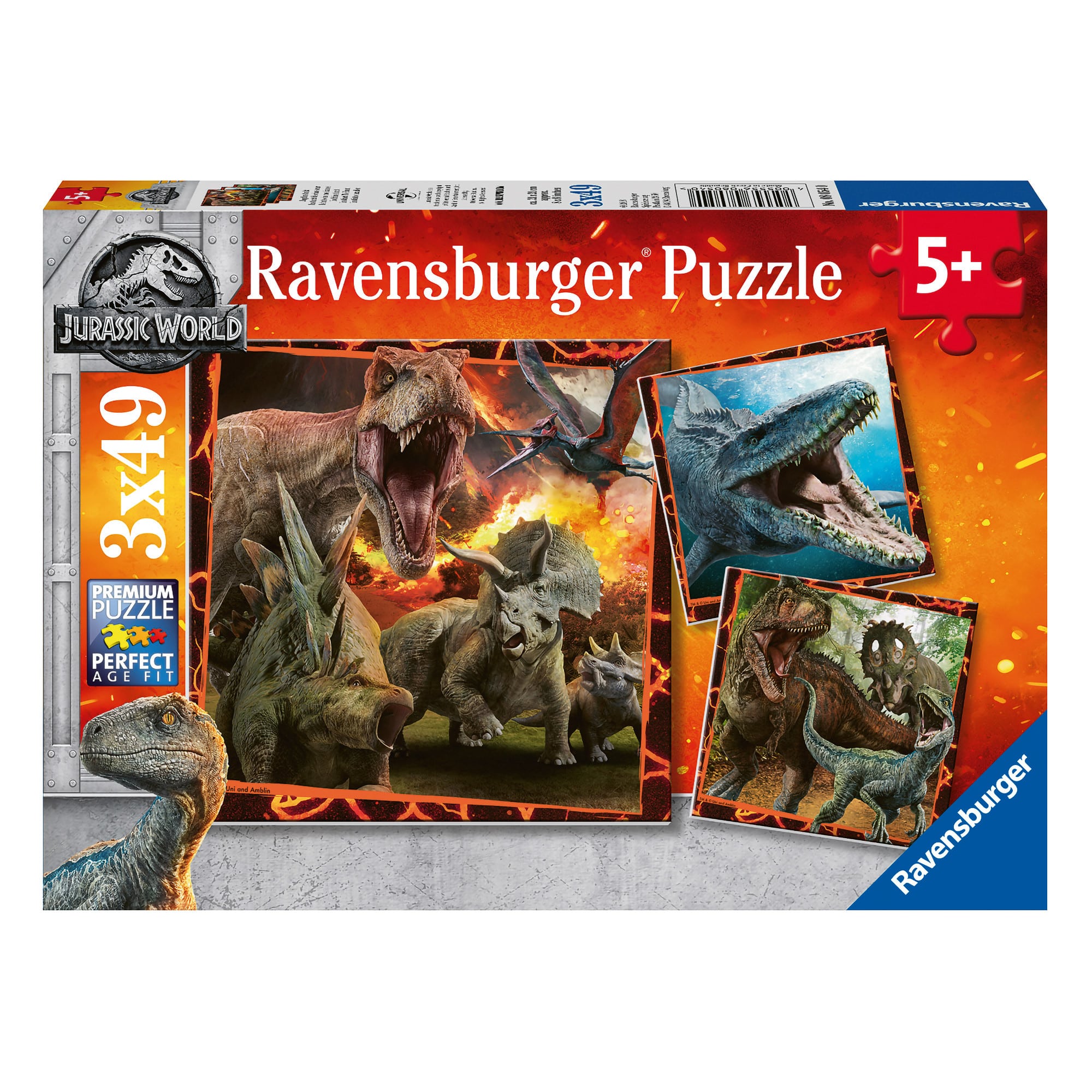 Ravensburger - Jurassic World Instinct To Hunt Puzzles - 3 X 49 Pieces